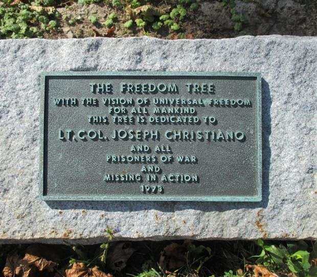LT. COL. JOSEPH CHRISTIANO FREEDOM TREE MEMORIAL PLAQUE