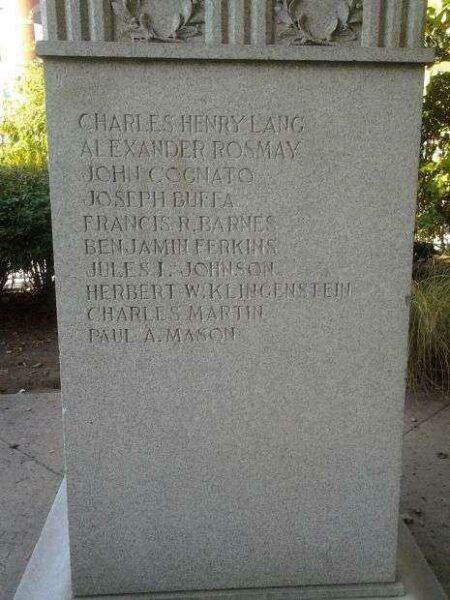 19TH ASSEMBLY DISTRICT WORLD WAR I MEMORIAL BACK