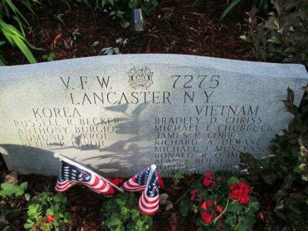 V.F.W.7275 LANCASTER N.Y. KOREA & VIETNAM MEMORIAL