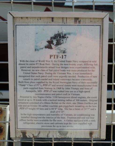 PTF-17 NAVAL SHIP MEMORIAL PLAQUE