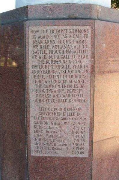 POUGHKEEPSIE VIETNAM VETERANS MEMORIAL HONOR ROLL STONE