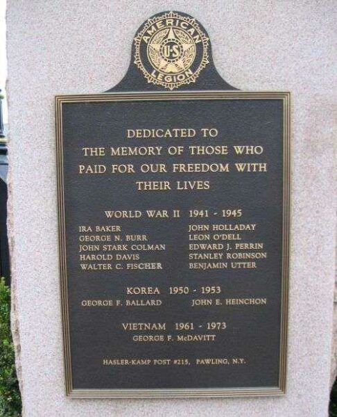 HASLER-KAMP POST #215 WAR VETERANS MEMORIAL