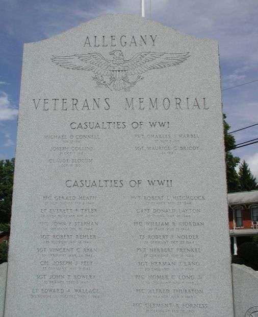 ALLEGANY VETERANS MEMORIAL HONOR ROLL STONE A