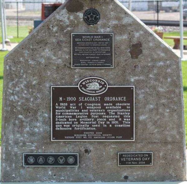 M-1900 SEACOAST ORDNANCE WAR MEMORIAL CANNON PLAQUE