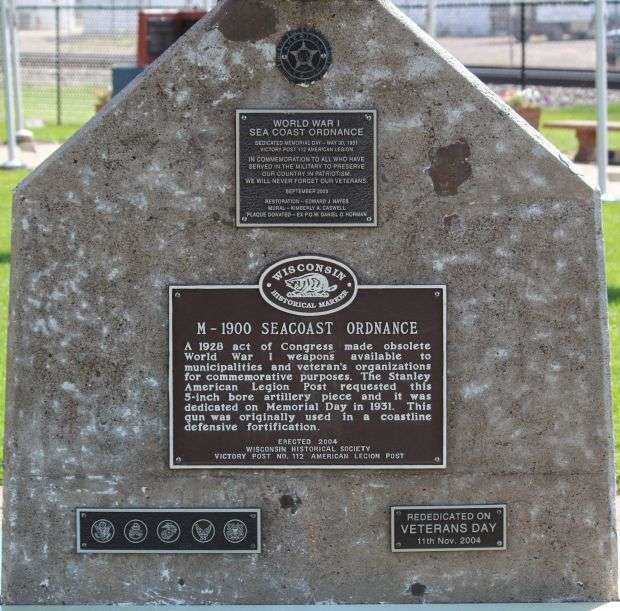 M-1900 SEACOAST ORDNANCE WAR MEMORIAL CANNON PLAQUE