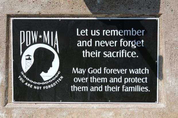 STANLEY VETERANS MEMORIAL POW MIA PLAQUE
