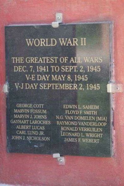 STANLEY VETERANS MEMORIAL PLAQUE C