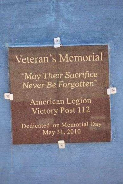 STANLEY VETERANS MEMORIAL PLAQUE A