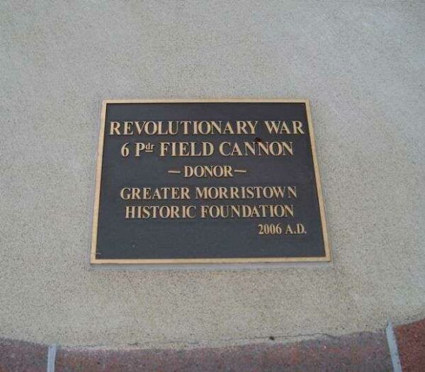 REVOLUTIONARY WAR 6PDR FIELD CANNON MEMORIAL PLAQUE