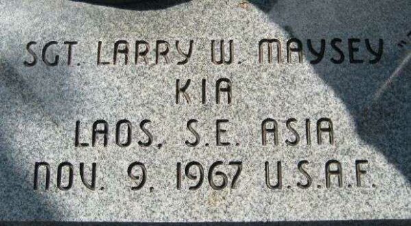 SGT. LARRY W. MAYSEY WAR MEMORIAL DEDICATION STONE