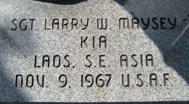 SGT. LARRY W. MAYSEY WAR MEMORIAL DEDICATION STONE