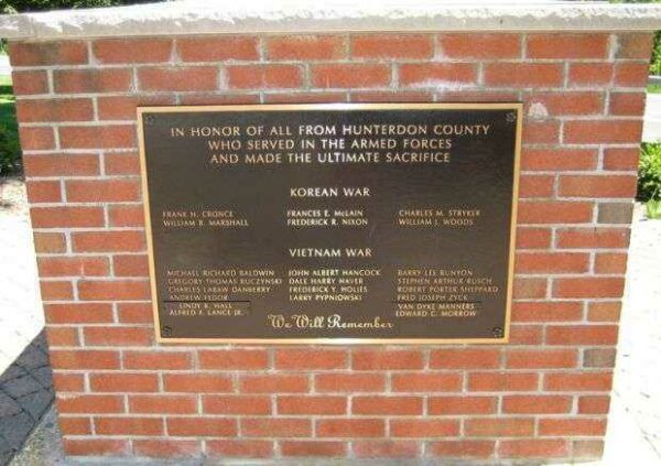 READINGTON TOWNSHIP VETERANS MEMORIAL PLAQUE D