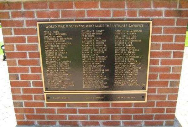 READINGTON TOWNSHIP VETERANS MEMORIAL PLAQUE C