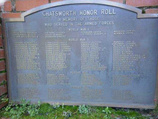 CHATSWORTH HONOR ROLL WAR MEMORIAL