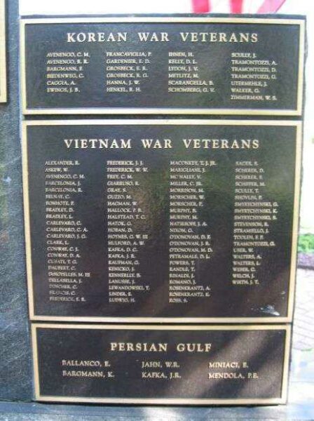 MONTVALE VETERANS MEMORIAL PLAQUE C