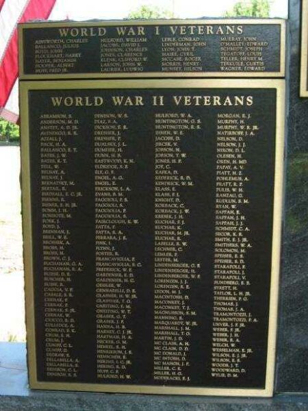 MONTVALE VETERANS MEMORIAL PLAQUE A