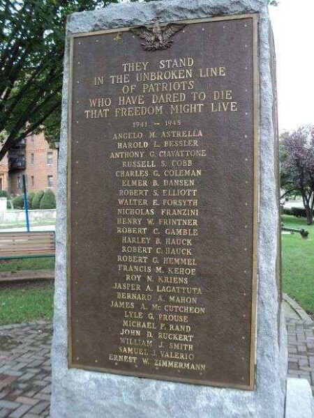 HASBROUCK HEIGHTS WORLD WAR I MEMORIAL BACK