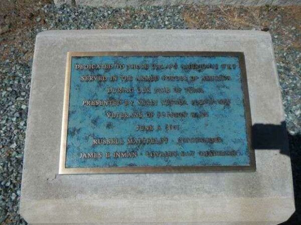 VERDI NEVADA POST 10053 VETERANS MEMORIAL PLAQUE