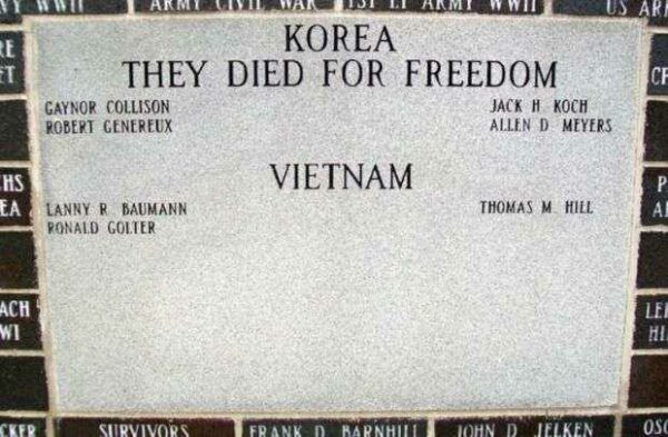 FRANKLIN COUNTY VETERANS MEMORIAL HONOR ROLL STONE C