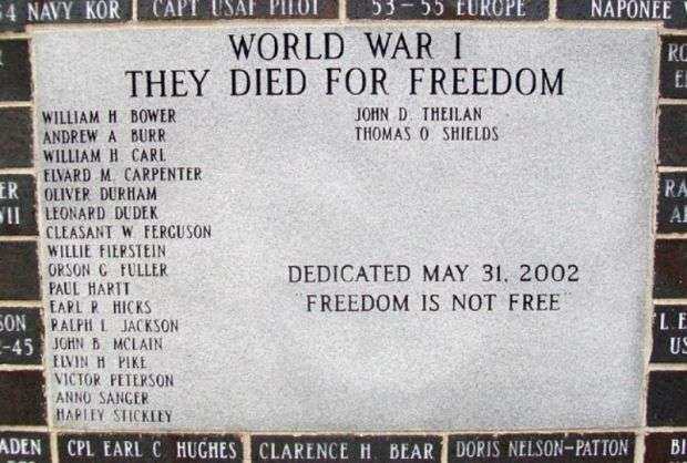 FRANKLIN COUNTY VETERANS MEMORIAL HONOR ROLL STONE A