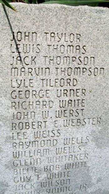 VERNON COUNTY WAR MEMORIAL HONOR ROLL STONE N