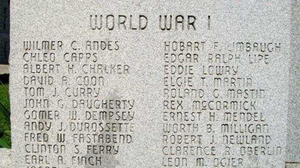 VERNON COUNTY WAR MEMORIAL HONOR ROLL STONE A