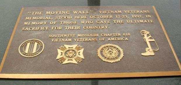 “THE MOVING WALL” MEMORIAL PLAQUE