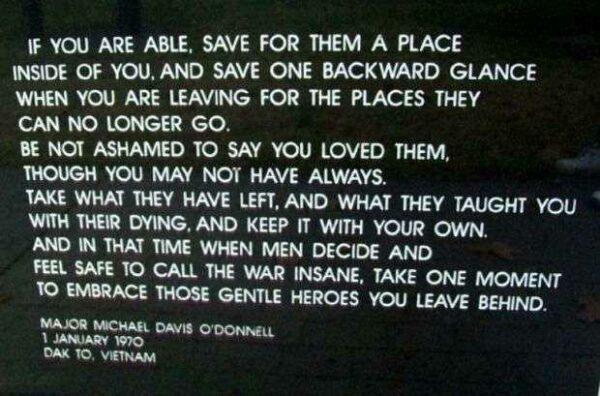 VIETNAM MEMORIAL FOR CASUALTIES FROM MISSOURI DEDICATION STONE B