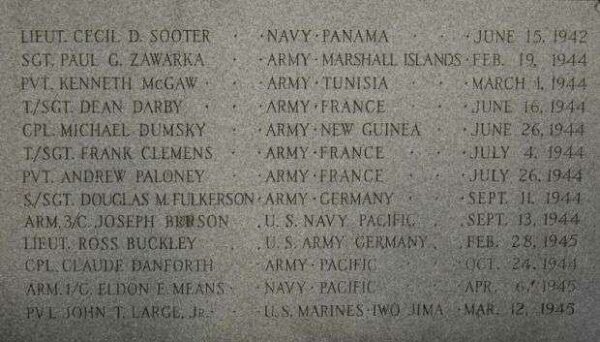 SUGAR CREEK WAR VETERANS MEMORIAL HONOR STONE B