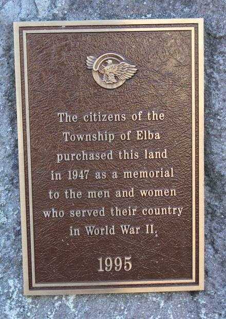 TOWNSHIP OF ELBA WORLD WAR II VETERANS MEMORIAL PLAQUE
