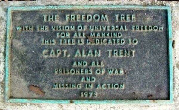 CAPT. ALAN TRENT FREEDOM TREE MEMORIAL PLAQUE