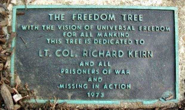 LT. COL. RICHARD KEIRN FREEDOM TREE MEMORIAL PLAQUE