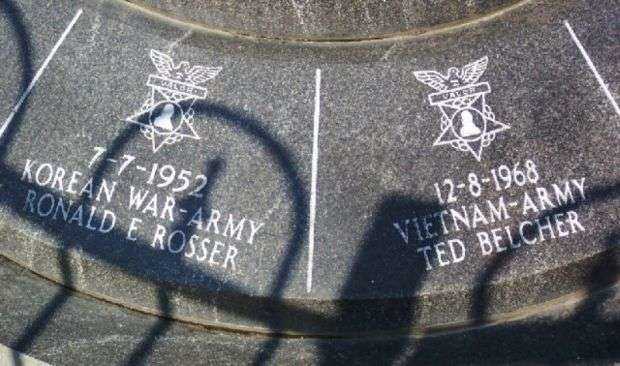 MUSKINGUM COUNTY MEDAL OF HONOR FLAG POLE BASE SIDE E