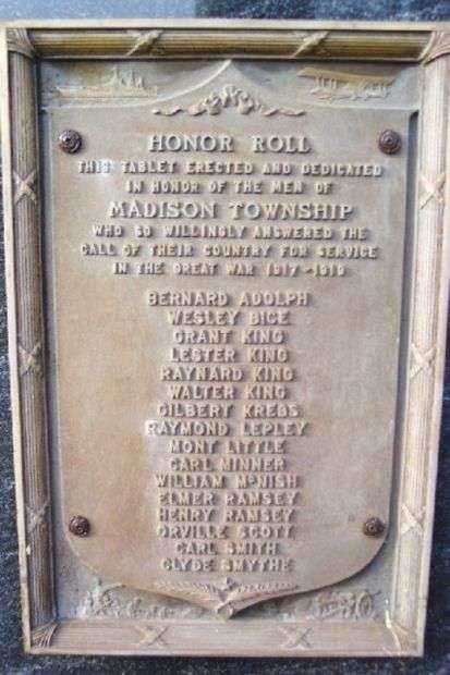 MADISON TOWNSHIP WORLD WAR I MEMORIAL
