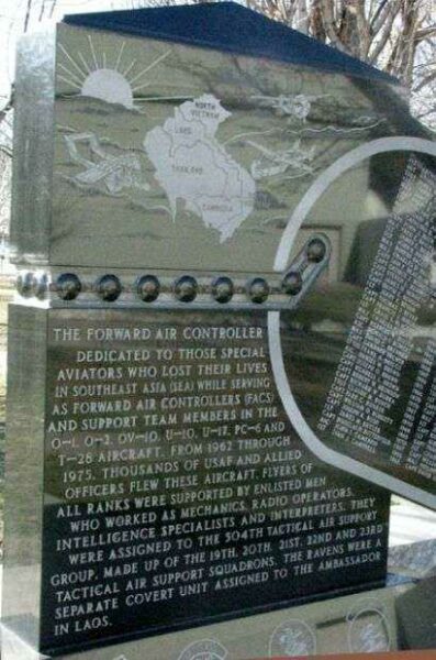THE FORWARD AIR CONTROLLERS WAR MEMORIAL FRONT