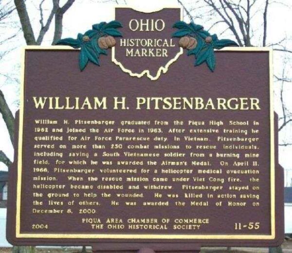 WILLIAM H. PITSENBARGER MEDAL OF HONOR MARKER
