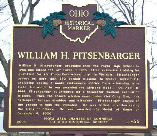 WILLIAM H. PITSENBARGER MEDAL OF HONOR MARKER