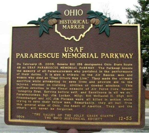 USAF PARARESCUE MEMORIAL PARKWAY MARKER FRONT