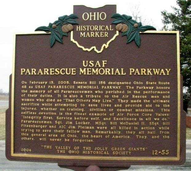 USAF PARARESCUE MEMORIAL PARKWAY MARKER FRONT