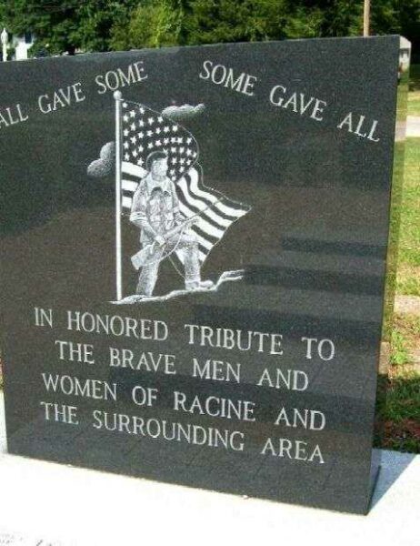 AMERICAN LEGION POST 602 VETERANS MEMORIAL LEFT STONE