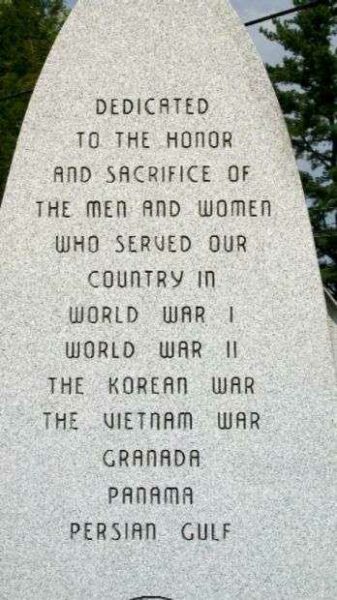 AMERICAN LEGION POST 602 VETERANS MEMORIAL DEDICATION STONE B