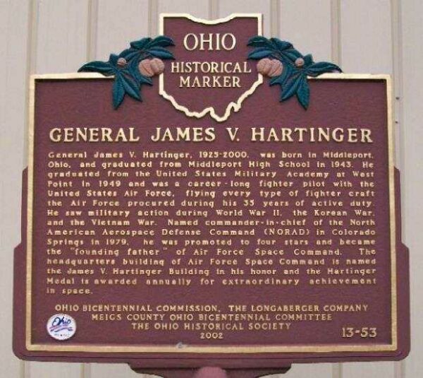 GENERAL JAMES V. HARTINGER WAR MEMORIAL MARKER