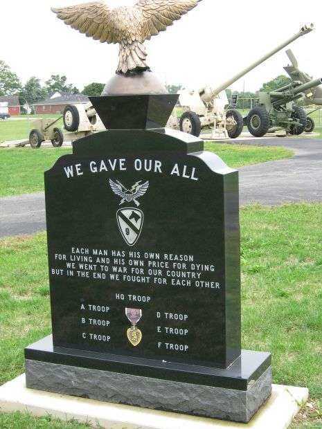 1ST SQUADRON 9TH CAVALRY WAR MEMORIAL BACK
