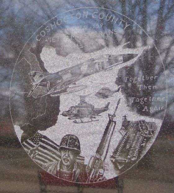 COSHOCTON COUNTY VIETNAM VETERANS MEMORIAL BACK LAZER IMAGE