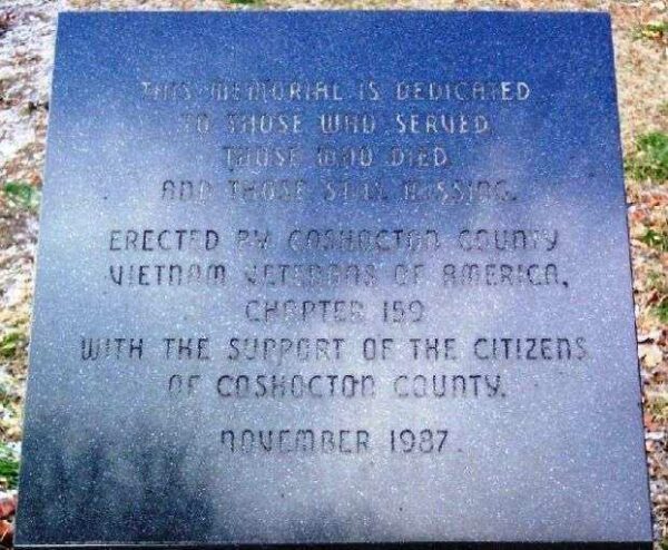 COSHOCTON COUNTY VIETNAM VETERANS MEMORIAL DEDICATION STONE