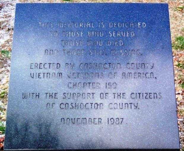 COSHOCTON COUNTY VIETNAM VETERANS MEMORIAL DEDICATION STONE
