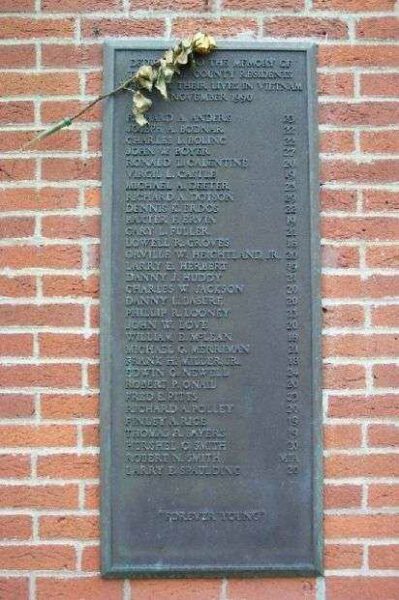 ATHENS COUNTY VIETNAM WAR MEMORIAL PLAQUE