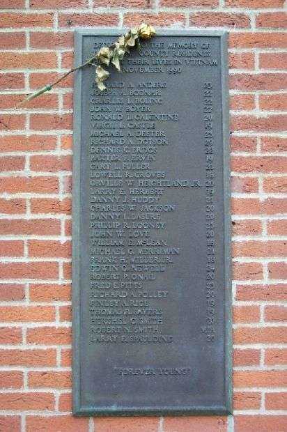 ATHENS COUNTY VIETNAM WAR MEMORIAL PLAQUE