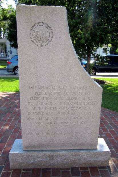 TYRRELL COUNTY WAR MEMORIAL STONE B