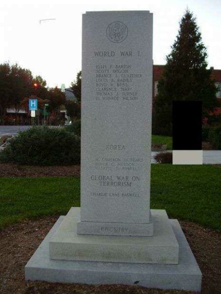TRANSYLVANIA COUNTY WAR VETERANS MEMORIAL SIDE B
